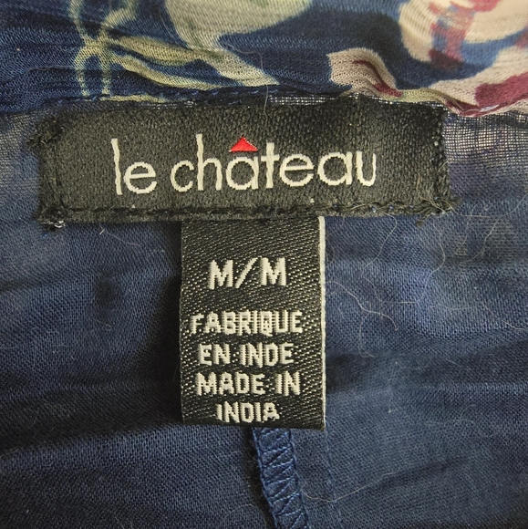 Le Chateau Vintage Y2k Layered Floral Navy Skirt, Sz M - Picture 2 of 9